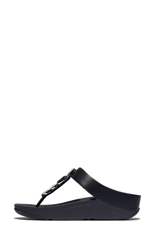 Shop Fitflop Fino Multistone Flip Flop In Midnight Navy