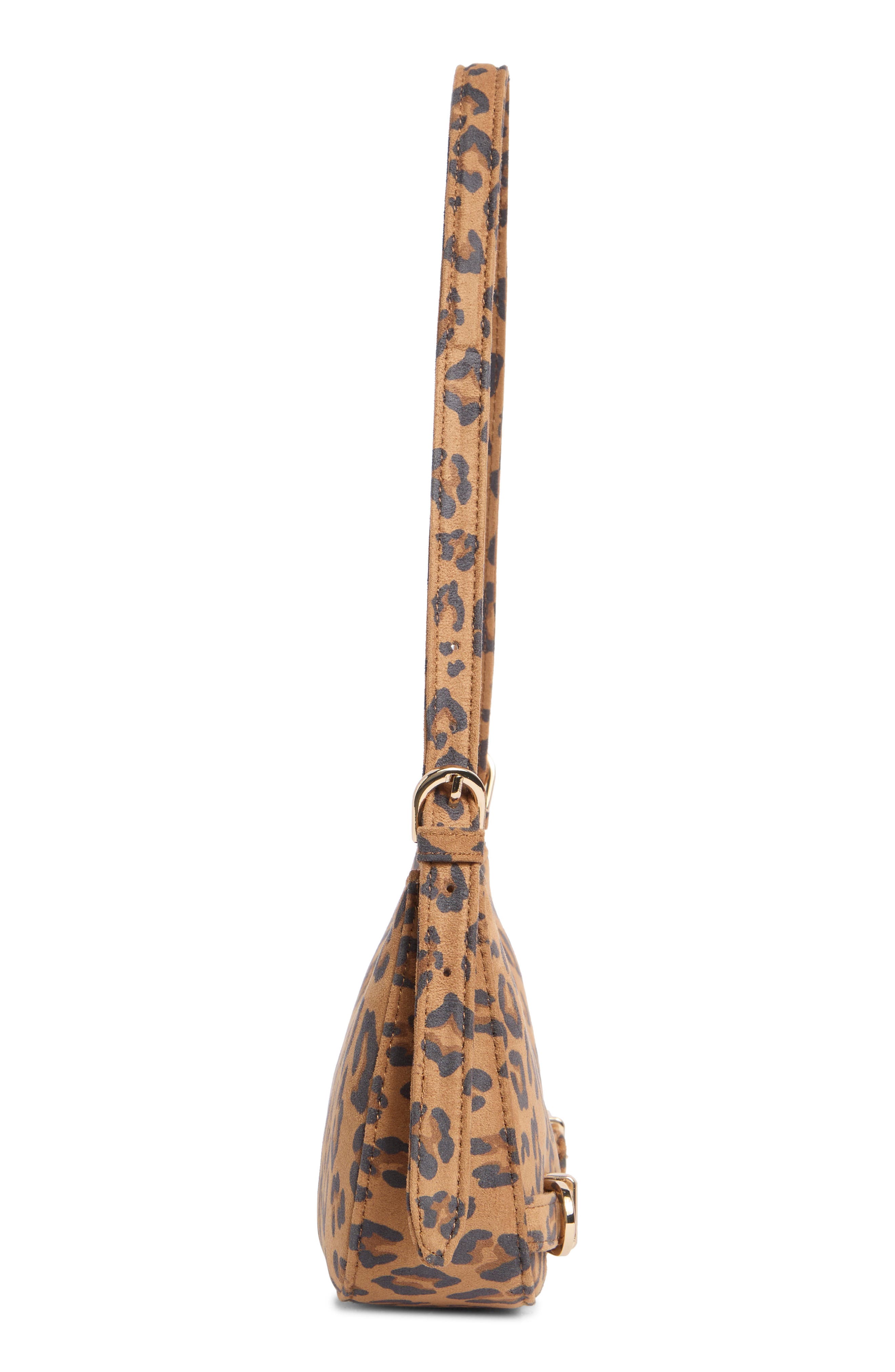 Madden Girl Leopard Faux Suede Shoulder Bag, Alternate, color, Leopard