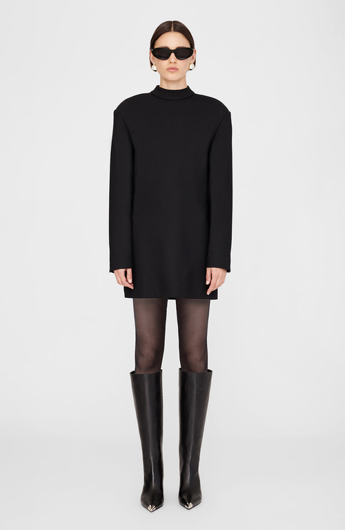 Anine Bing Nina Metal Toe Cap Tall Boots In Black