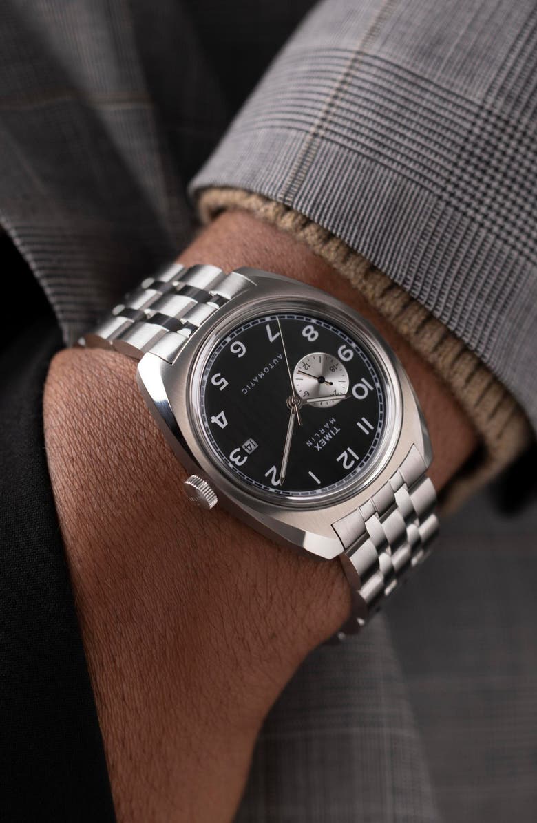 Timex<sup>®</sup> Marlin Mod Retro Automatic Bracelet Watch, 39mm, Alternate, color, 