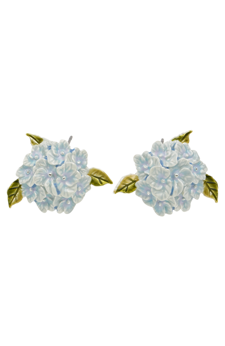 Fable England Hydrangea Earrings Silver, Main, color, Blue & Silver