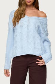 EDIKTED Inga Oversize Cable Knit Sweater