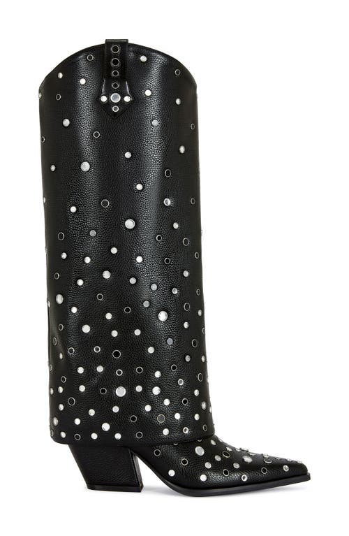 Azalea Wang Madlock Embellished Western Boot In Black