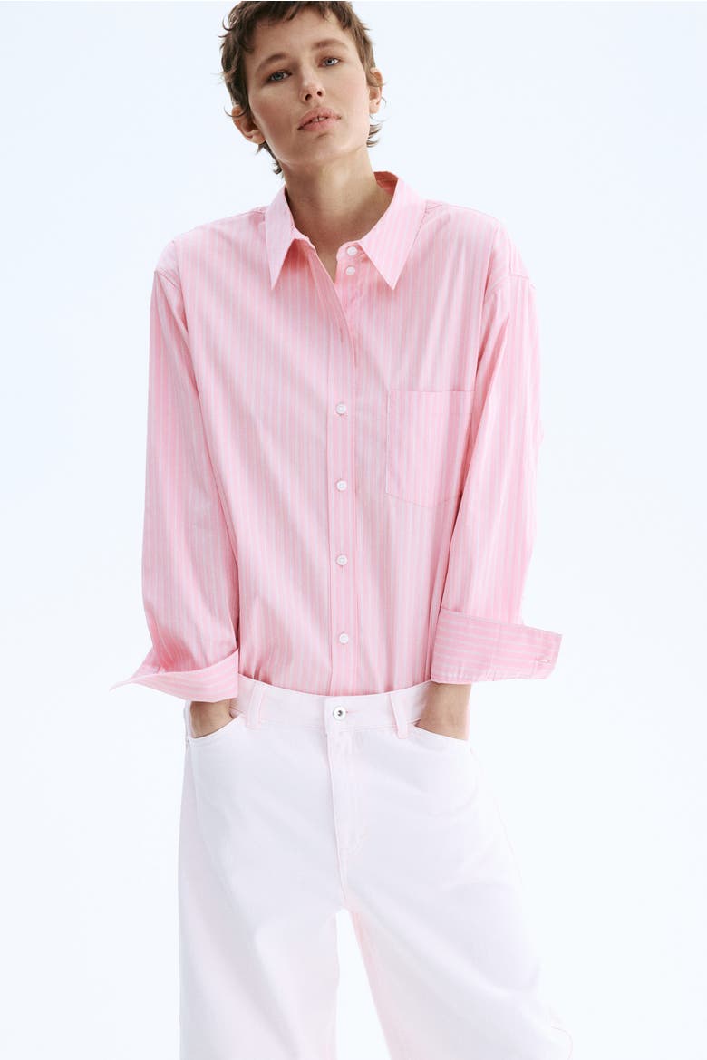 Oversized Shirt, Alternate, color, Pink/striped