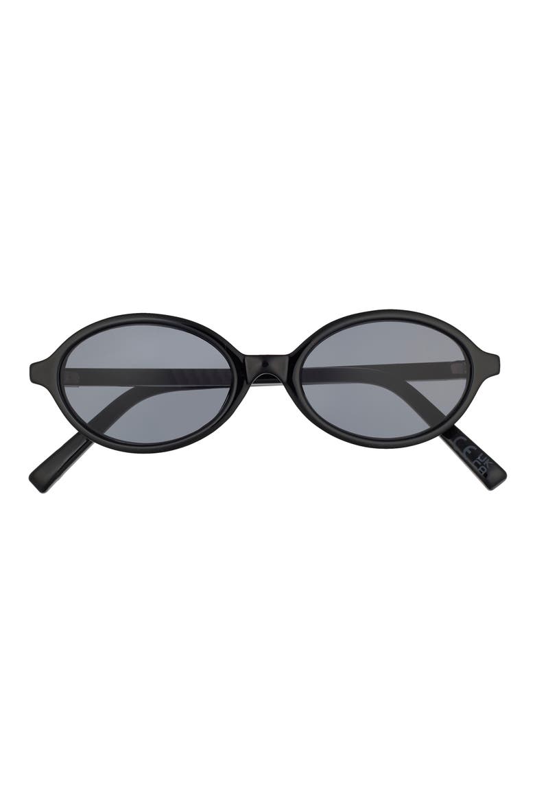 55mm Oval Sunglasses, Main, color, BLACK OPAQUE