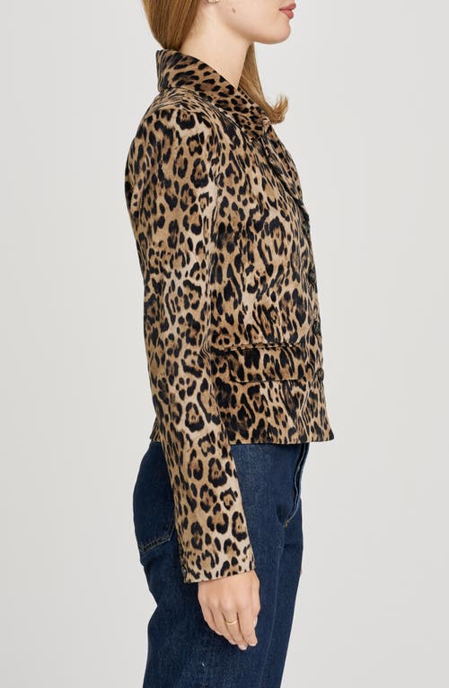 Wayf X Sara Walker Samantha Leopard Velveteen Blazer In Animal Print