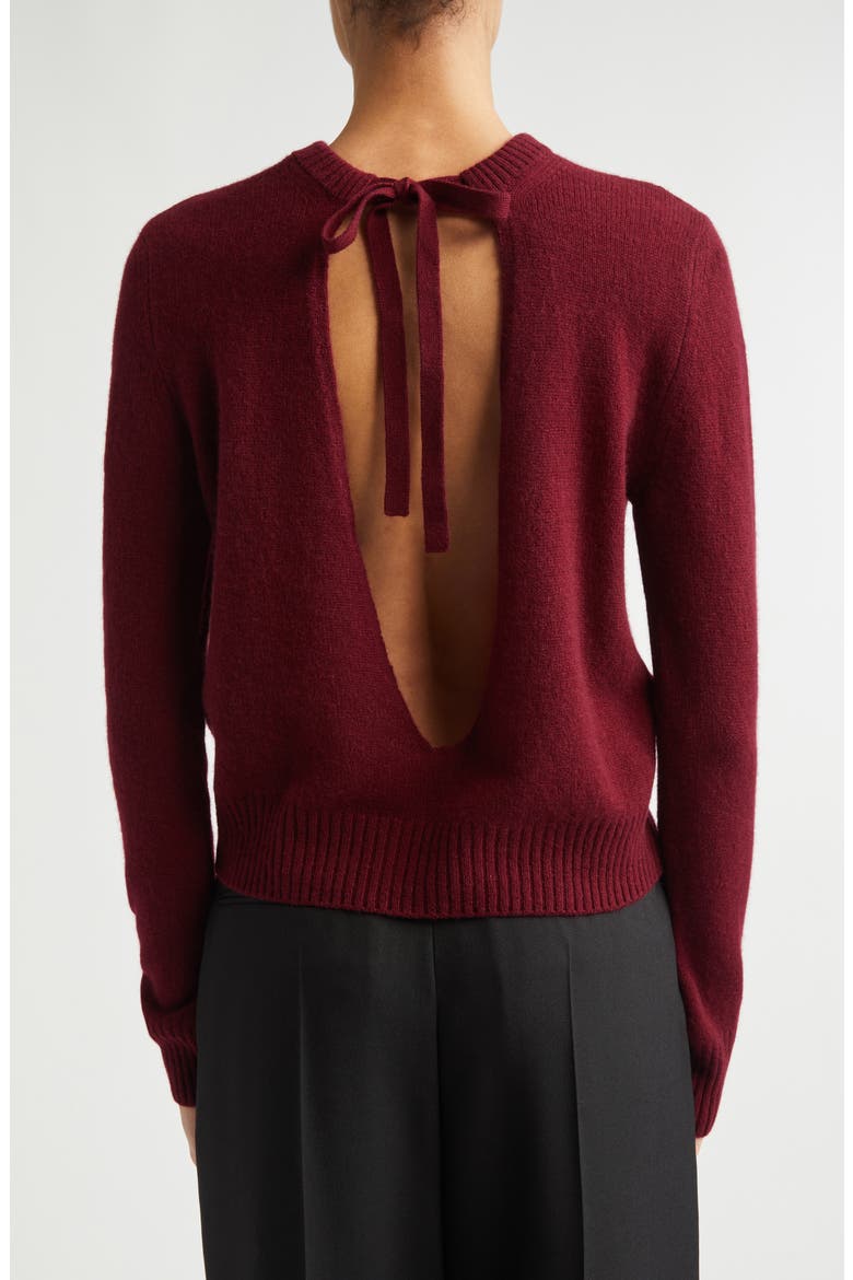 Open Back Logo Sweater, Alternate, color, 00R79BURGUNDY