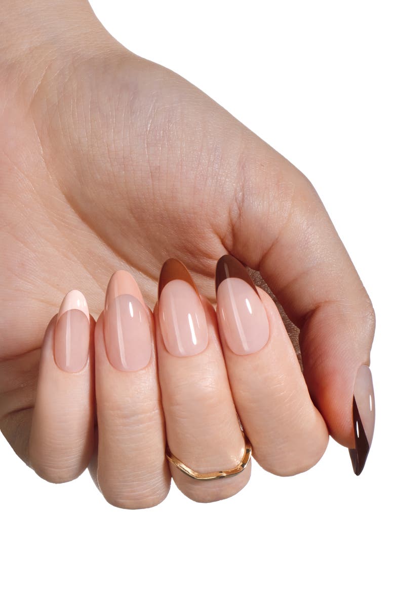 Beetles Medium Almond French Tip Press On Nail Studio Kit, Alternate, color, NO COLOR