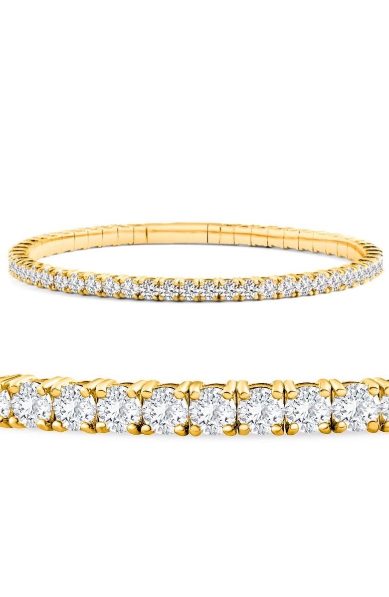 Bliss Diamond 4Ct Diamond Flexible Oval Bangle Women
s Bracelet 14k Gold Lab Grown, Main, color, 14K Yellow Gold