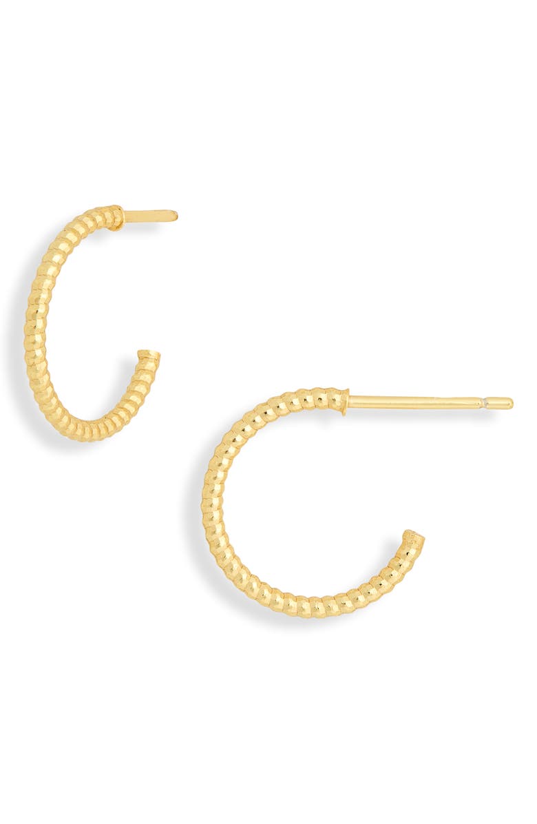 Argento Vivo Sterling Silver Set of 2 Ball Stud & Rope Huggie Hoop Earrings, Alternate, color, Gold
