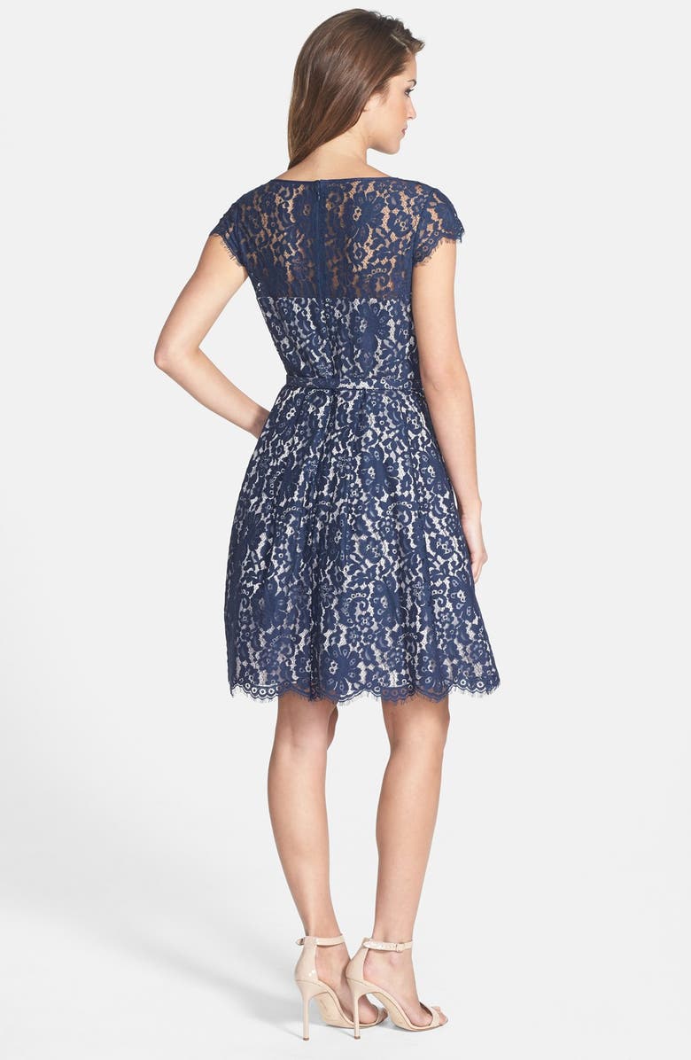 Eliza J Lace Fit & Flare Dress, Alternate, color, 