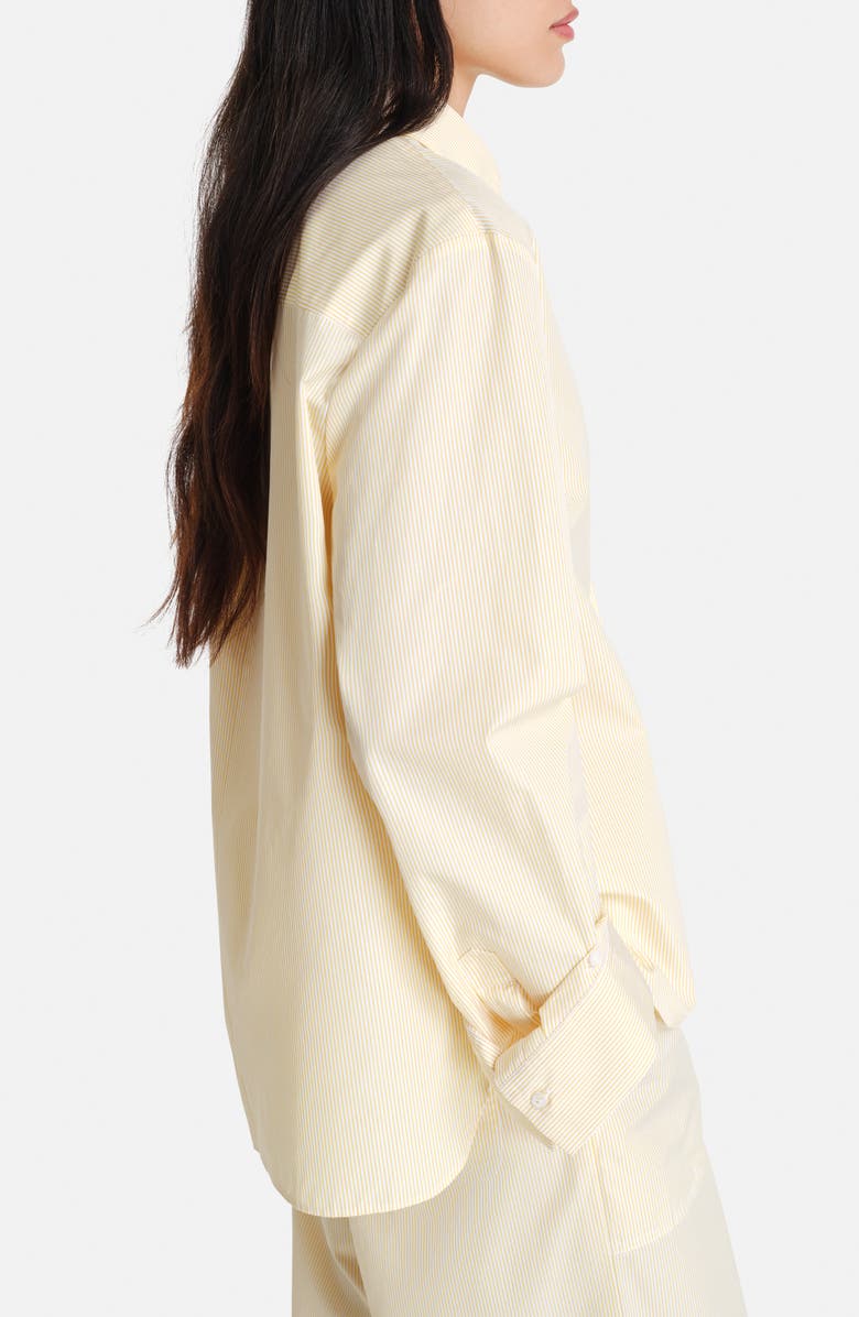 TWP Next Morning Stripe Cotton Button-Up Shirt, Alternate, color, Ivory / Yellow