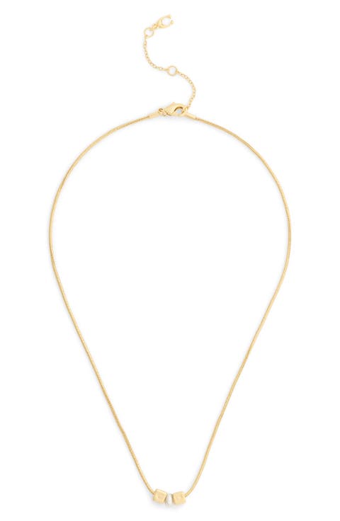 Cube Imitation Pearl Short Pendant Necklace