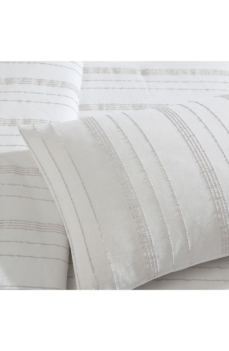 Tahari Mellie Stripe Cotton Comforter Set, Alternate, color, White/Pumice Stone