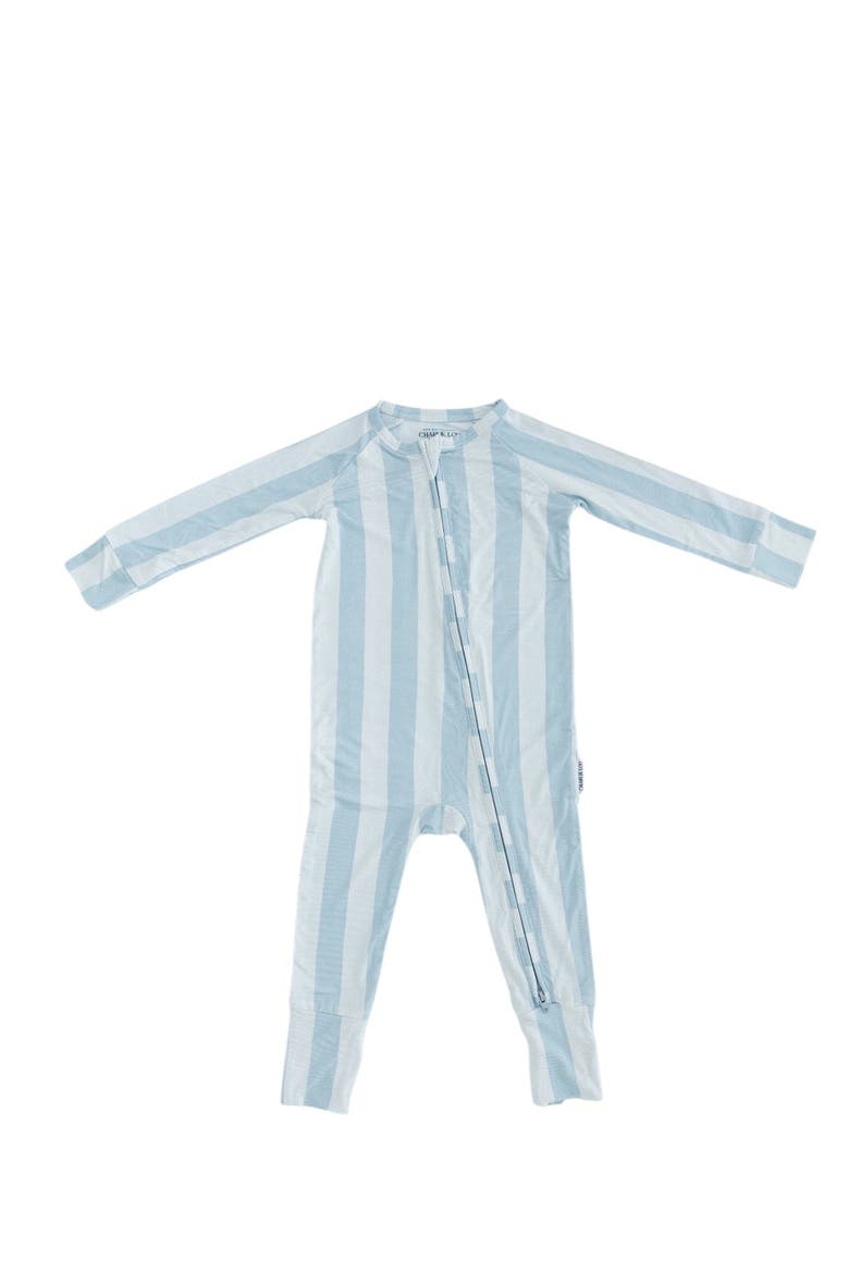 Cotton Candy Stripes Double Zipper Convertible Romper, Main, color, Blue