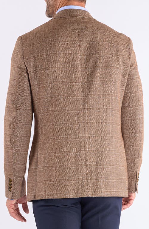 Savile Row Co Windowpane Knit Sport Coat In Brown