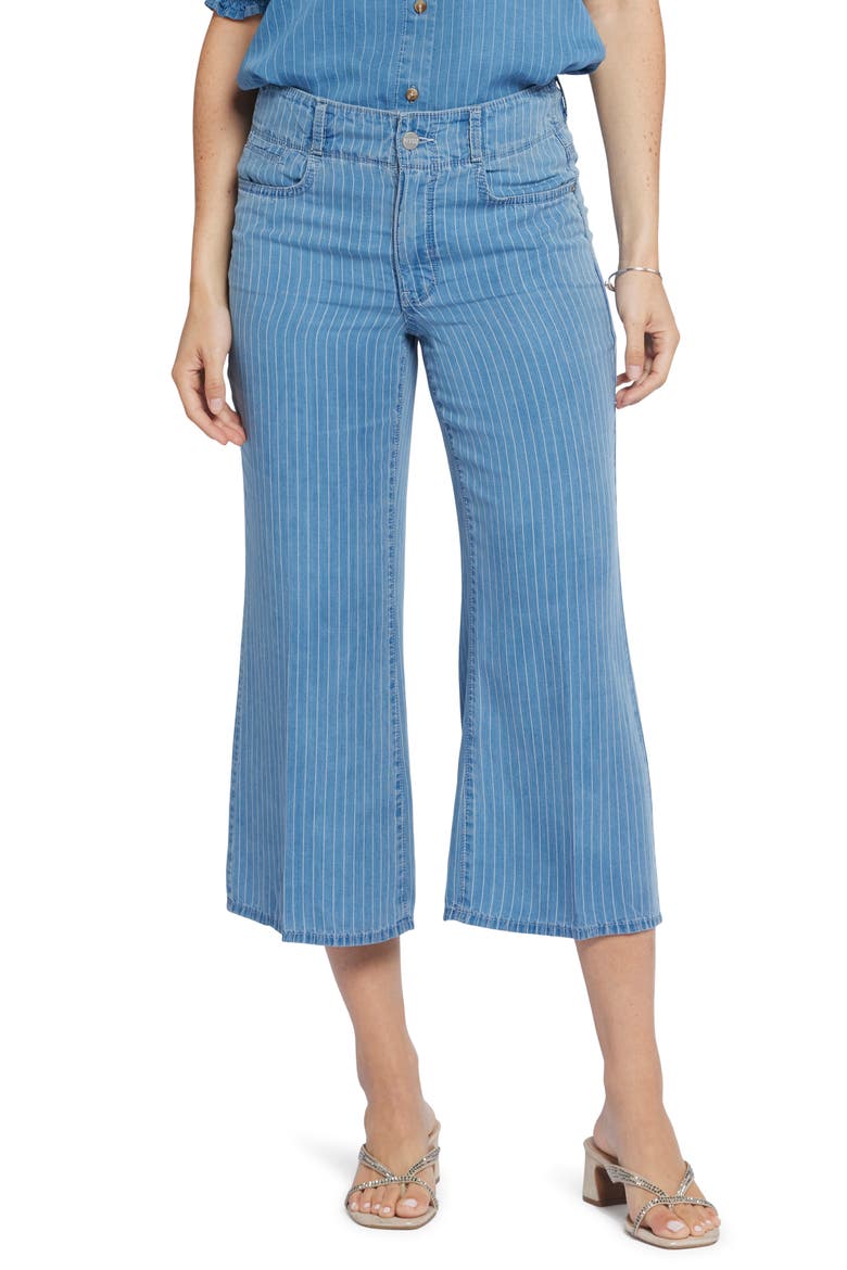 Brigitte High Waist Capri Wide Leg Jeans, Main, color, LIGHT MARINE