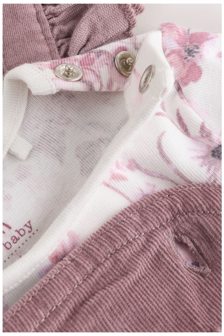 Corduroy Long Sleeve Bodysuit, Romper & Socks Set, Alternate, color, PINK