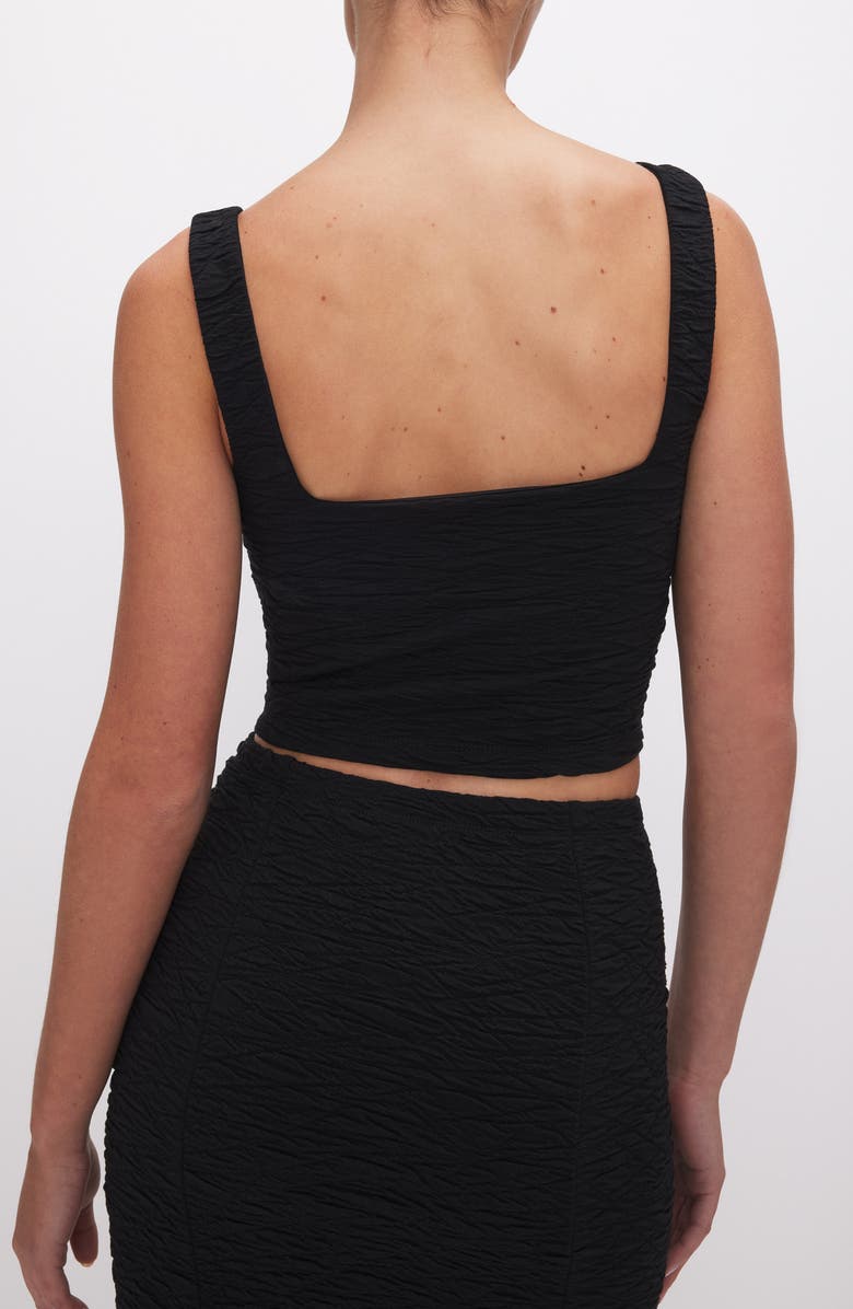Good American Scrunched Crop Tank, Alternate, color, Black001
