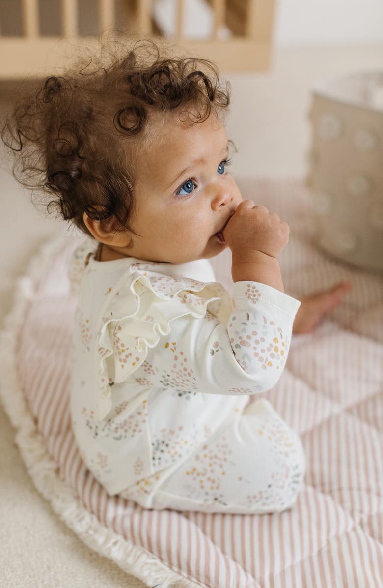 Pehr Flower Patch Organic Cotton Romper, Alternate, color, 