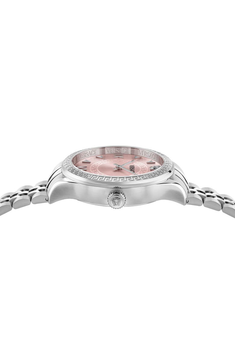 Versace Hellenyium Bracelet Watch, 35mm, Alternate, color, Pink/ Stainless Steel