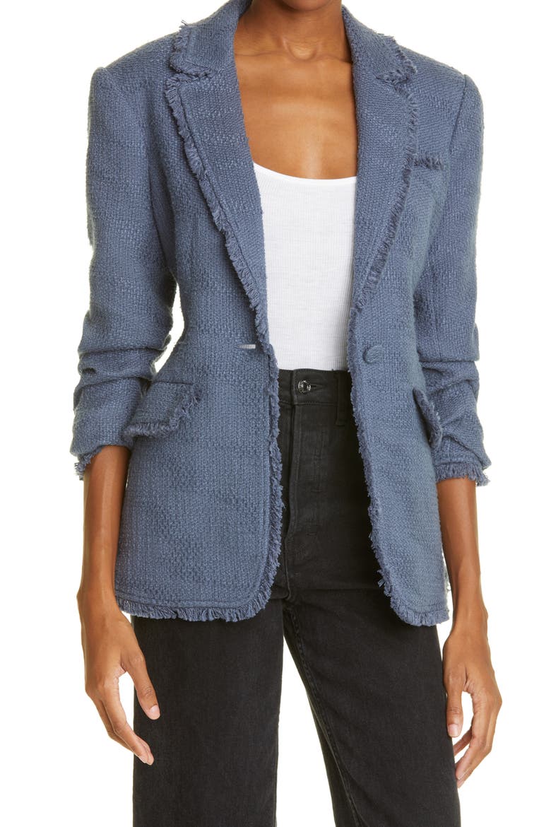 Khloe Bouclé Blazer, Main, color, SHADOW