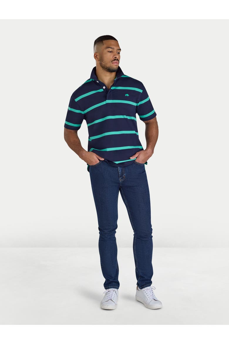 Thick Stripe Rugby Shirt, Alternate, color, Navy