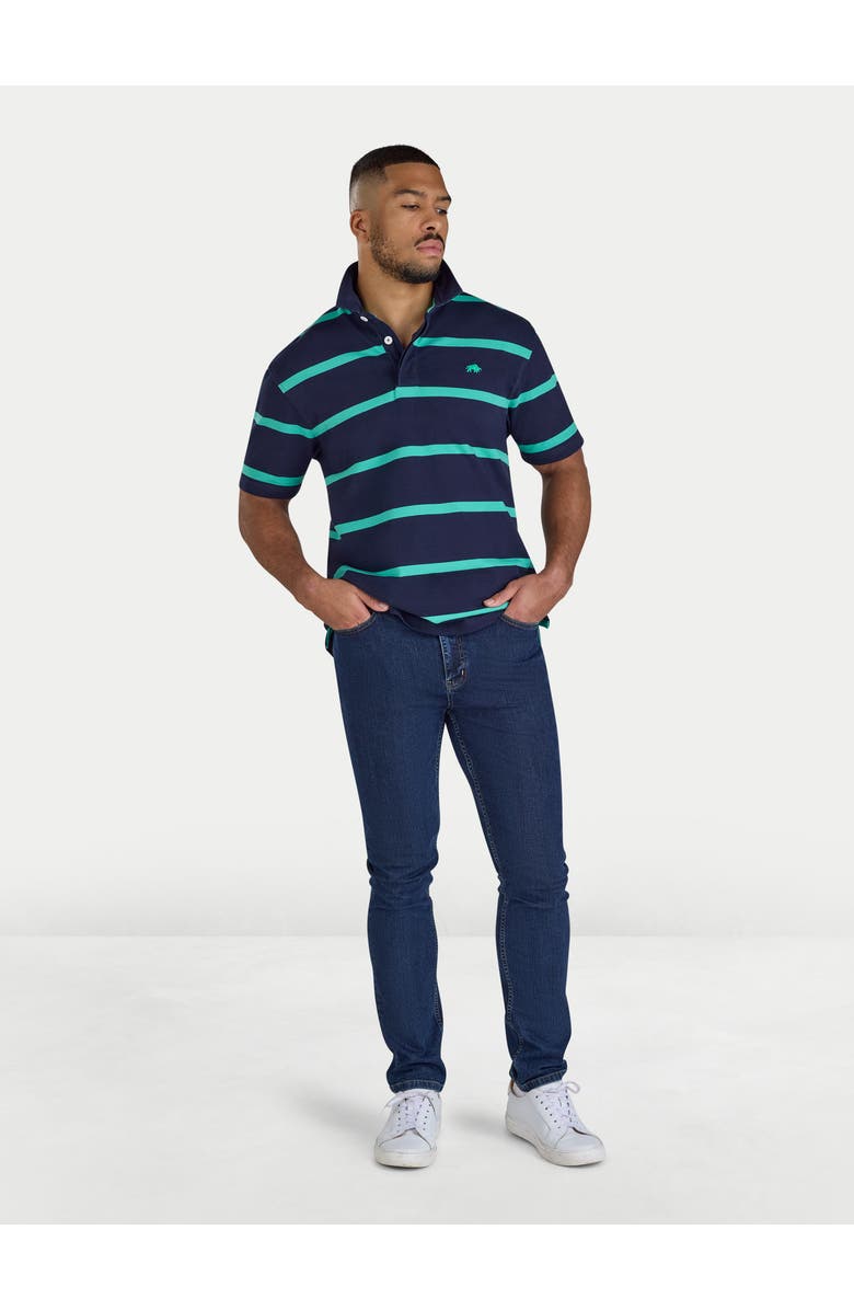 Raging Bull Thick Stripe Rugby Shirt, Alternate, color, Navy