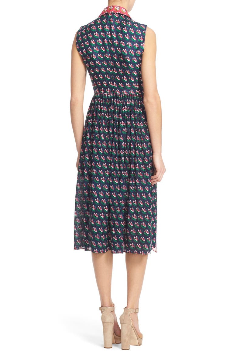 'Nieves' Floral Print Silk Shirtdress, Alternate, color, ZEN FLORAL MIDNIGHT/ PINK
