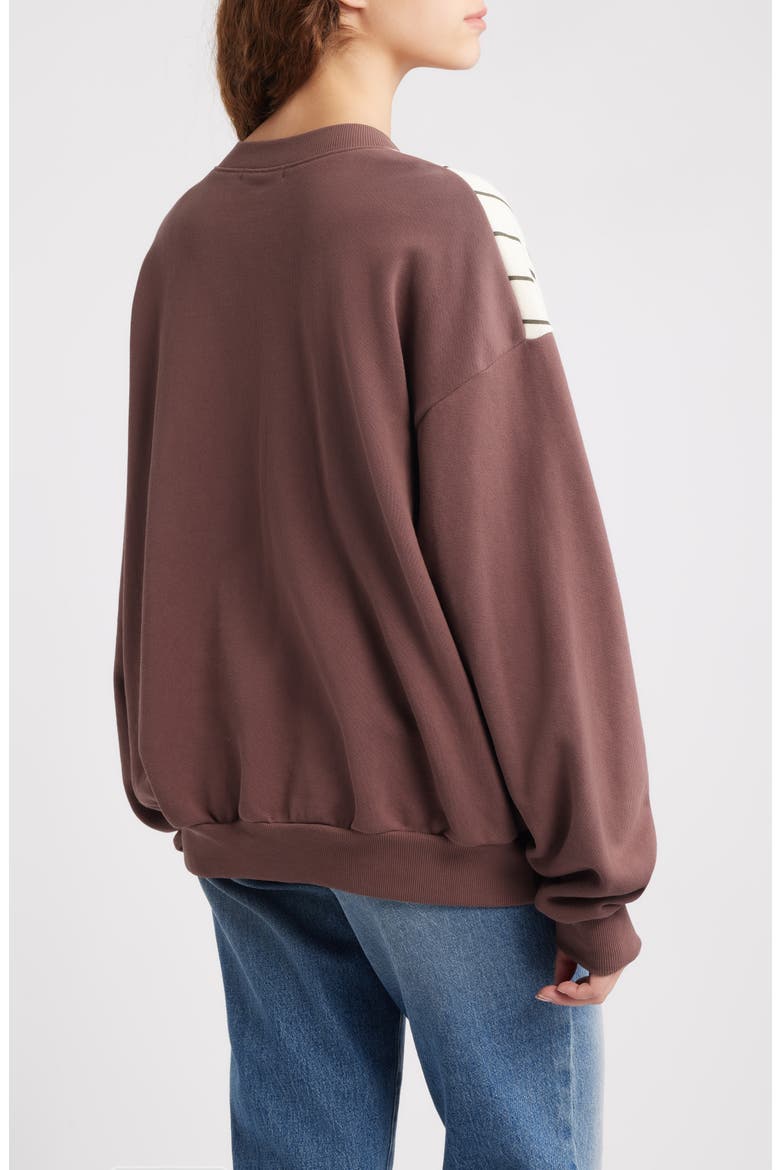 Athletic Club Colorblock Cotton Graphic Sweatshirt, Alternate, color, BROWN COMBO