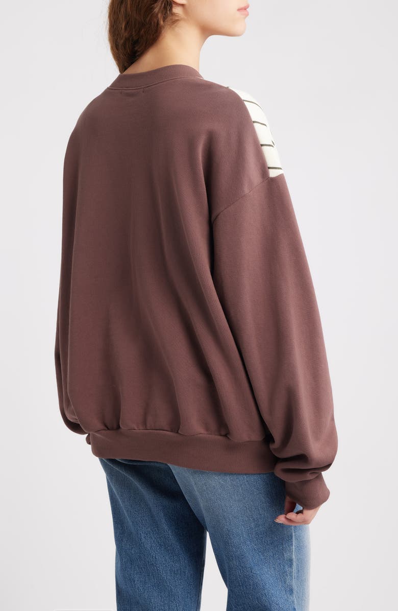 Daydreamer Athletic Club Colorblock Cotton Graphic Sweatshirt, Alternate, color, Brown Combo