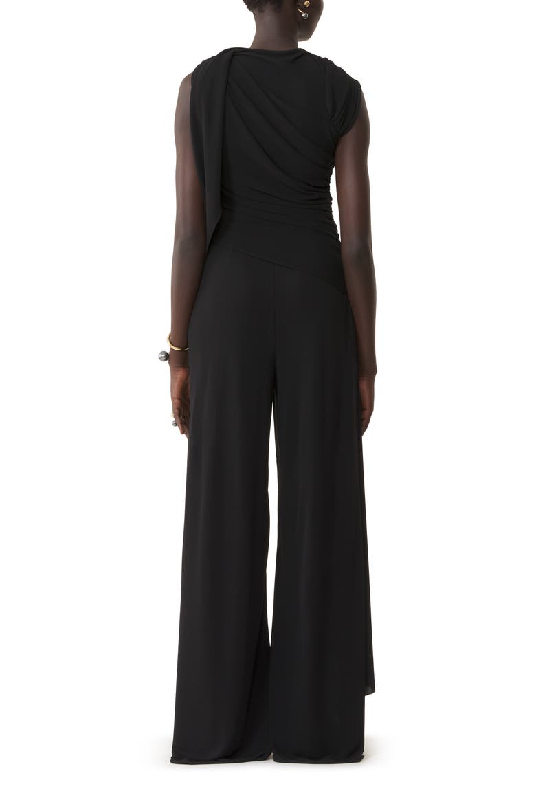 Draped Jumpsuit In Crepe Jersey, Alternate, color, Black