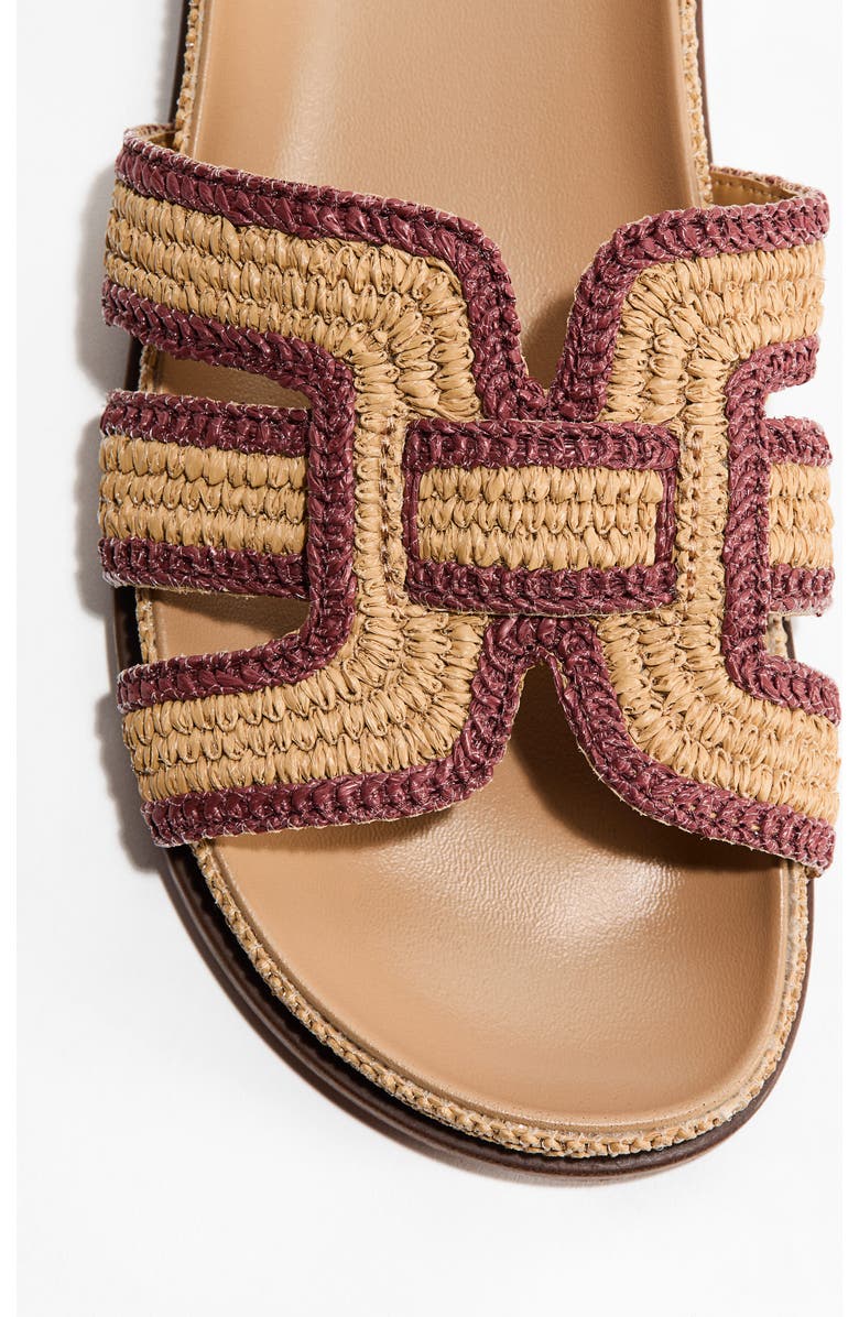 H&M Braided straw sandals, Alternate, color, Beige/Pink