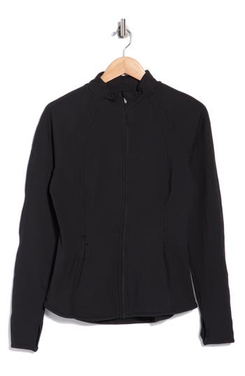 Yogalicious Lux Rebel Flared Full Zip Sweatshirt In Black