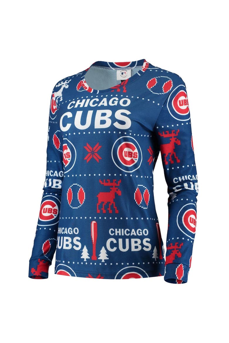 Women's FOCO Royal Chicago Cubs Ugly Pajama Set, Alternate, color, Royal