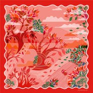 Jessie Zhao New York Double Sided Silk Scarf Crossing Red