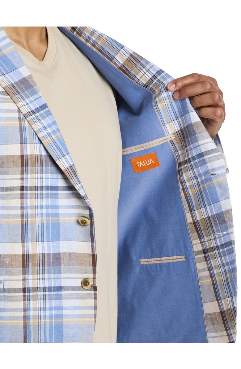 Tallia Big & Tall Madras Plaid Linen Sport Coat, Alternate, color,