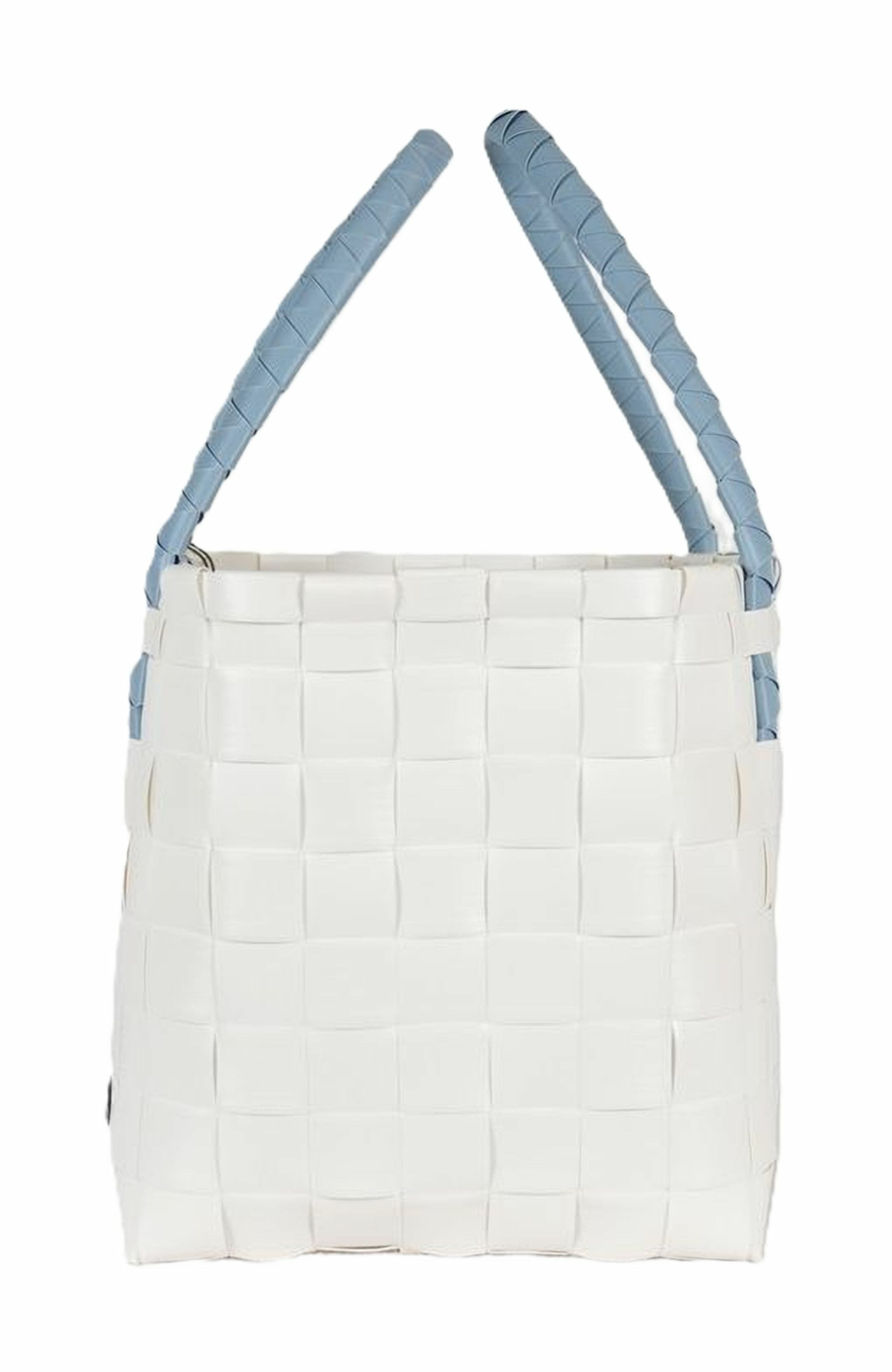 Handed By Paris Whites Recycled Tote Bag, Alternate, color, White/Faded Blue