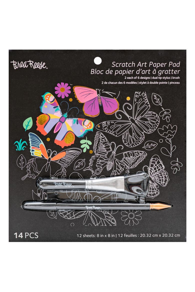 Scratch Art Paper Pad, Butterfly, Main, color, Multicolored