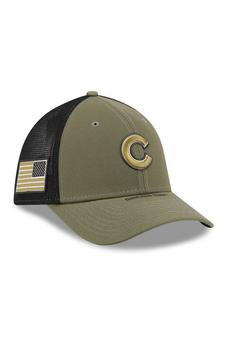 New Era Men's New Era Olive Chicago Cubs 2026 Armed Forces Day 39THIRTY M-Crown Flex Hat, Main, color, Olive