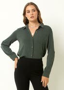 Single Stitch Knit Button-Up Shirt