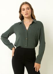 Single Stitch Knit Button-Up Shirt