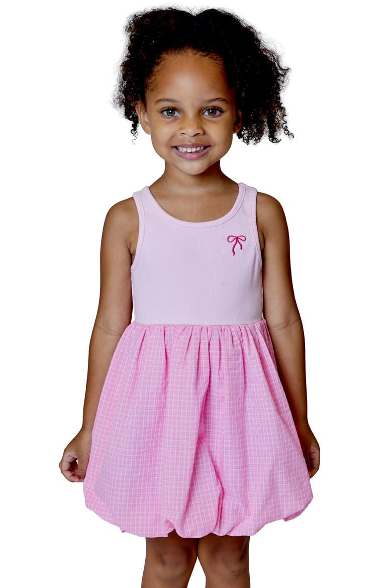 Kids' Bubble Hem Tank Dress, Main, color, PINK POSIES