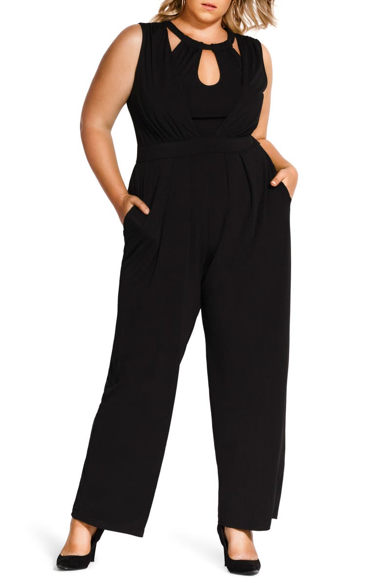 City Chic Angular Wide Leg Jumpsuit, Main, color, 