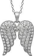 FZN Sterling Silver Angel Wings Pendant Necklace