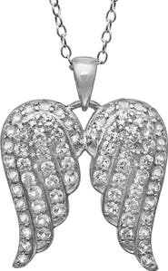 FZN Sterling Silver Angel Wings Pendant Necklace