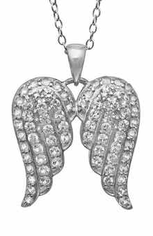 FZN Sterling Silver Angel Wings Pendant Necklace