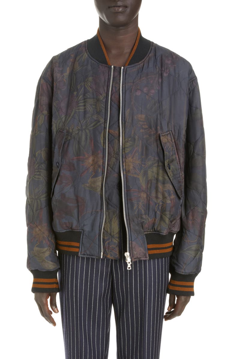 Dries Van Noten Verso Tris Floral Print Bomber Jacket | Nordstrom