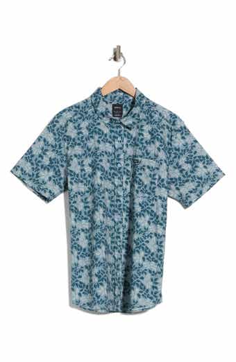 Botanical Print Short Sleeve Button-Up Shirt
