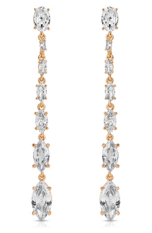 Ettika Marquise Cubic Zirconia Linear Drop Earrings